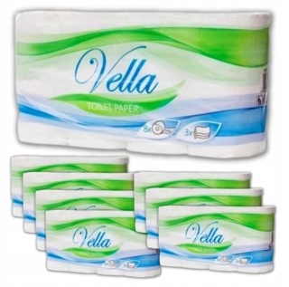 Toaletný papier - VELLA toaletný papier neparfumovaný 64 ks.